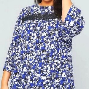 Lane Bryant Women's Cottagecore Feminine Floral Rayon blouse size 16